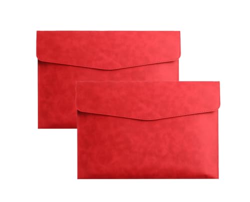 Dokumentenmappen, PU-Leder, A4, wasserdicht, Portfolio, Umschlag, Ordner, Organizer, für Papier, Schreibwaren, Tablets und PC, Rot, 2 Stück Dokumentenmappen, PU-Leder, A4, wasserdicht, Portfolio, Umschlag, Ordner, Organizer, für Papier, Schreibwaren, Tablets und PC, Rot, 2 Stück von REGELIPPLE