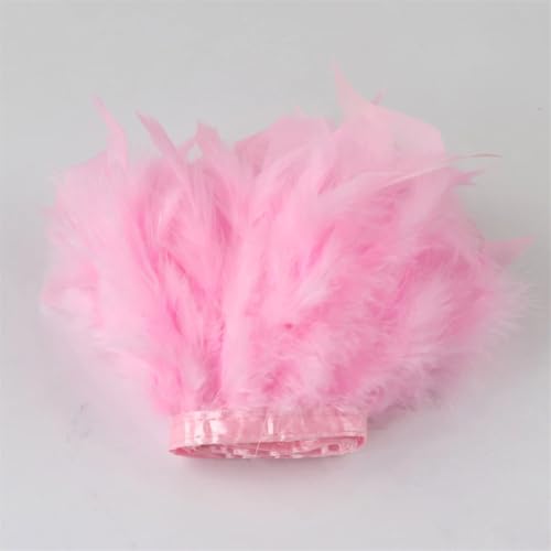 1/2 m langes Band mit Truthahnfedern, 10–15 cm, flauschiges Band für Party, Kleidung, Dekoration, Nähzubehör, 2 m von REHJJDFD