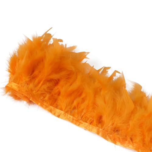 1/5/10 Meter natürliche Truthahnfeder-Bordüre, 10–15 cm, Federn, Fransen für Karneval, Kleidung, Dekoration, Basteln, Orange, 2 m 1/5/10 Meter natürliche Truthahnfeder-Bordüre, 10–15 cm, Federn, Fransen für Karneval, Kleidung, Dekoration, Basteln, Orange, 2 m von REHJJDFD