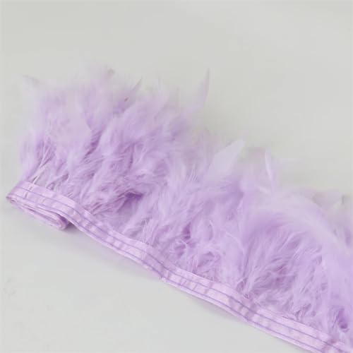 1 Meter Truthahn-Feder-Bordüre, Fransenfeder-Bordüre, Zierband für Hochzeit, Party, Federlampe, Dekoration, Hellviolett, 10–15 cm 1 Meter Truthahn-Feder-Bordüre, Fransenfeder-Bordüre, Zierband für Hochzeit, Party, Federlampe, Dekoration, Hellviolett, 10–15 cm von REHJJDFD