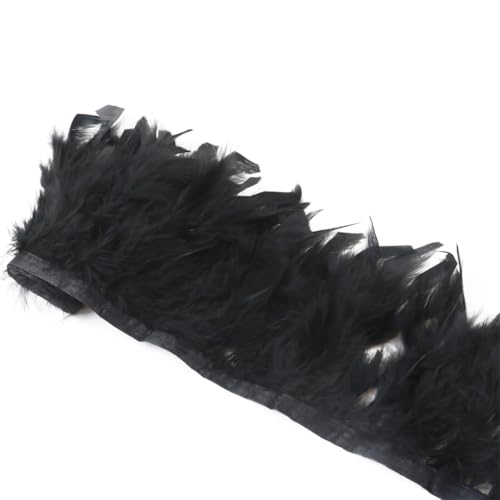1 Meter Truthahn-Feder-Bordüre, Fransenfeder-Bordüre, für Hochzeit, Party, Federlampen-Dekoration, schwarz, 10–15 cm 1 Meter Truthahn-Feder-Bordüre, Fransenfeder-Bordüre, für Hochzeit, Party, Federlampen-Dekoration, schwarz, 10–15 cm von REHJJDFD