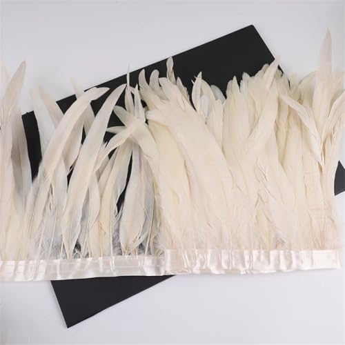 10 m Hahnschwanz-Federn, 25–30 cm, Coque-Federn, Besatz für Handwerk, Karneval, Kleid, Rock, Kostüme, Federn, Beige, 10 m 10 m Hahnschwanz-Federn, 25–30 cm, Coque-Federn, Besatz für Handwerk, Karneval, Kleid, Rock, Kostüme, Federn, Beige, 10 m von REHJJDFD
