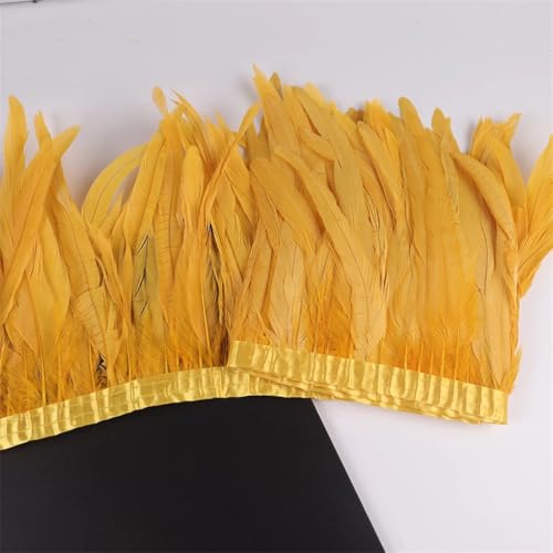 10 m Hahnschwanz-Federn, 25–30 cm, Coque-Federn, Besatz für Handwerk, Karneval, Kleid, Rock, Kostüme, Federn, Goldgelb, 10 m 10 m Hahnschwanz-Federn, 25–30 cm, Coque-Federn, Besatz für Handwerk, Karneval, Kleid, Rock, Kostüme, Federn, Goldgelb, 10 m von REHJJDFD