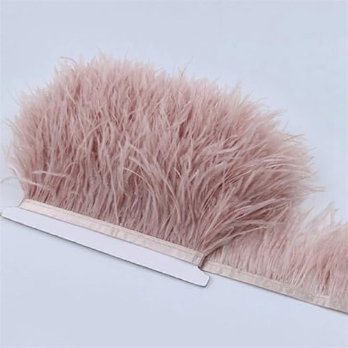 100 cm farbige Straußenfeder-Bordüre, Fransen, DIY-Kostüm-Zubehör für Tanzkleidung, Kopfschmuck, CTN06, 1 m von REHJJDFD
