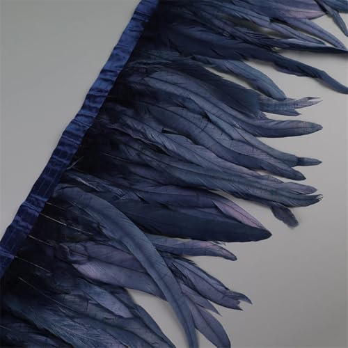 25–30 cm Hahnfeder-Besatz, Hühnerfeder-Besatz, Band, Kleid, Rock, Kostüm, Karneval, Dekoration, Marineblau, 9,1 m 25–30 cm Hahnfeder-Besatz, Hühnerfeder-Besatz, Band, Kleid, Rock, Kostüm, Karneval, Dekoration, Marineblau, 9,1 m von REHJJDFD