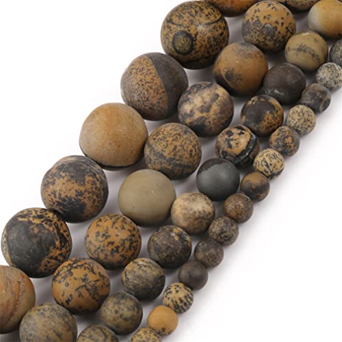 4/6/8/10 mm, mattes Braun, Blumen-Jaspis, runde Natursteinperlen für Schmuckherstellung, Armband, Zubehör, 38,1 cm, 4 mm, 91 Perlen 4/6/8/10 mm, mattes Braun, Blumen-Jaspis, runde Natursteinperlen für Schmuckherstellung, Armband, Zubehör, 38,1 cm, 4 mm, 91 Perlen von REHJJDFD