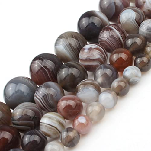 6/8/10/12 mm Naturstein-Achate DIY Perlen zur Schmuckherstellung, 19,1 cm Armbänder für Frauen, Herstellung von Halsketten, 10 mm, 20 Stück von REHJJDFD