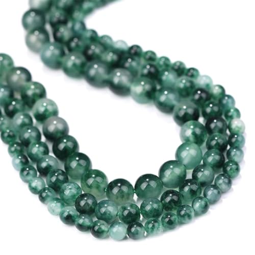 6/8/10 mm runde Perlen aus Naturstein, Chalcedon, Jade, für Schmuckherstellung, DIY, Halsketten, Ohrringe von REHJJDFD