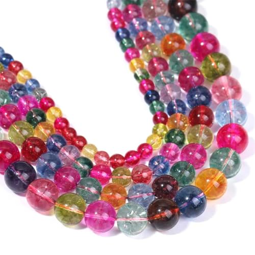 6–12 mm runde farbige lose Abstandshalter-Perlen – für Schmuckherstellung, DIY-Halskette und Armband-Zubehör von REHJJDFD