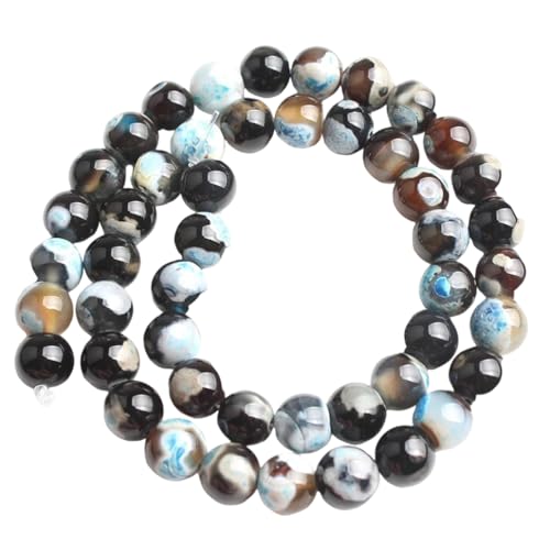 Achat-Natursteinperlen, rund, lose Abstandshalter-Perle für Schmuckherstellung, DIY, Armband, Halskette, 6/8/10 mm Achat-Natursteinperlen, rund, lose Abstandshalter-Perle für Schmuckherstellung, DIY, Armband, Halskette, 6/8/10 mm von REHJJDFD