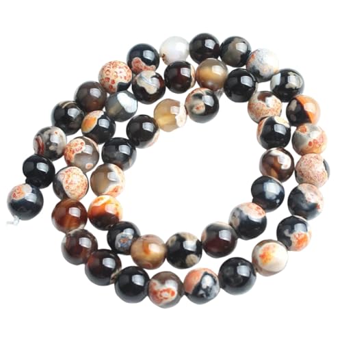 Achat-Natursteinperlen, rund, lose Abstandshalter-Perle für Schmuckherstellung, DIY, Armband, Halskette, 6/8/10 mm Achat-Natursteinperlen, rund, lose Abstandshalter-Perle für Schmuckherstellung, DIY, Armband, Halskette, 6/8/10 mm von REHJJDFD
