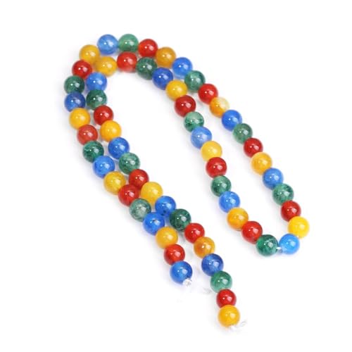 Farbige, runde lose Perlen (6/8 mm) – für Schmuckherstellung, DIY, Armband, Halskette, Handarbeitszubehör von REHJJDFD