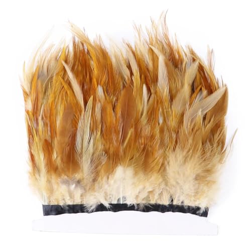 Farbige Hühnerfeder-Bordüre, 10–15 cm, Band zum Nähen, Fasanfedern, für Bastelarbeiten, Kleider, Partys, Kostüme, Federn, Dekoration, natürliche Farbe, 10 m Farbige Hühnerfeder-Bordüre, 10–15 cm, Band zum Nähen, Fasanfedern, für Bastelarbeiten, Kleider, Partys, Kostüme, Federn, Dekoration, natürliche Farbe, 10 m von REHJJDFD