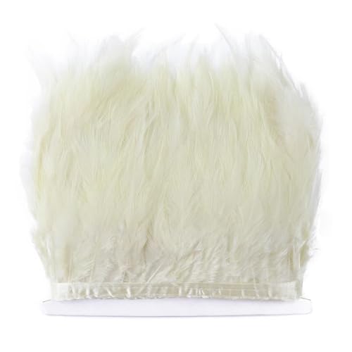 Farbige Hühnerfeder-Bordüre, 10–15 cm, Schleifenband, Nähen, Fasanfedern, für Bastelarbeiten, Kleider, Party, Kostüm, Federn, Dekoration, Beige, 5 m Farbige Hühnerfeder-Bordüre, 10–15 cm, Schleifenband, Nähen, Fasanfedern, für Bastelarbeiten, Kleider, Party, Kostüm, Federn, Dekoration, Beige, 5 m von REHJJDFD