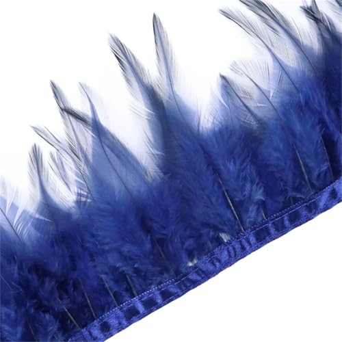 Fasan-Hühnerfeder-Bordüre, 1 m, 10–15 cm, Band für Bastelzubehör, Party, Kostüm, Federn, Dekoration, Marineblau, 1 m Fasan-Hühnerfeder-Bordüre, 1 m, 10–15 cm, Band für Bastelzubehör, Party, Kostüm, Federn, Dekoration, Marineblau, 1 m von REHJJDFD