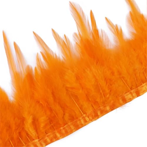 Fasan-Hühnerfeder-Bordüre, 1 m, 10–15 cm, Band für Bastelzubehör, Party, Kostüm, Federn, Dekoration, Orange, 1 m Fasan-Hühnerfeder-Bordüre, 1 m, 10–15 cm, Band für Bastelzubehör, Party, Kostüm, Federn, Dekoration, Orange, 1 m von REHJJDFD