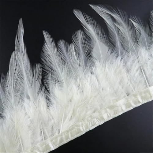 Fasan-Hühnerfeder-Bordüre, 1 m, 10–15 cm, für Bastelzubehör, Party, Kostüm, Federn, Dekoration, Beige, 1 m Fasan-Hühnerfeder-Bordüre, 1 m, 10–15 cm, für Bastelzubehör, Party, Kostüm, Federn, Dekoration, Beige, 1 m von REHJJDFD