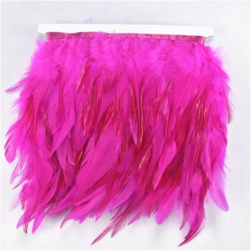 Fasanenfedern auf Band, Fransenband, Kleiderband, Nähbesatz, Hochzeitskleid, Dekoration, Rose, 10 m von REHJJDFD