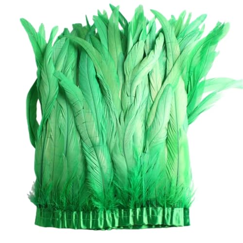 Federborte, 25–30 cm, Hahnfederbesatz, Kleid, Kostüm, Dekoration, EN8, 2 Meter von REHJJDFD