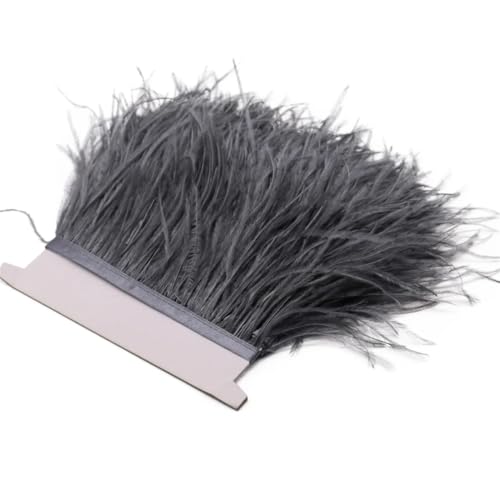Flauschige Straußenfeder-Bordüre, Fransen, 8–10 cm, Hochzeitsdekoration, Federband für Kleid, dunkles Kleid, 1 m Flauschige Straußenfeder-Bordüre, Fransen, 8–10 cm, Hochzeitsdekoration, Federband für Kleid, dunkles Kleid, 1 m von REHJJDFD