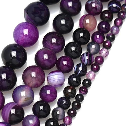 Gestreifte Natursteinperlen für Schmuckherstellung, Armband, runde DIY-Kristallperlen, 4 mm, 6 mm, 8 mm, 10 mm Gestreifte Natursteinperlen für Schmuckherstellung, Armband, runde DIY-Kristallperlen, 4 mm, 6 mm, 8 mm, 10 mm von REHJJDFD