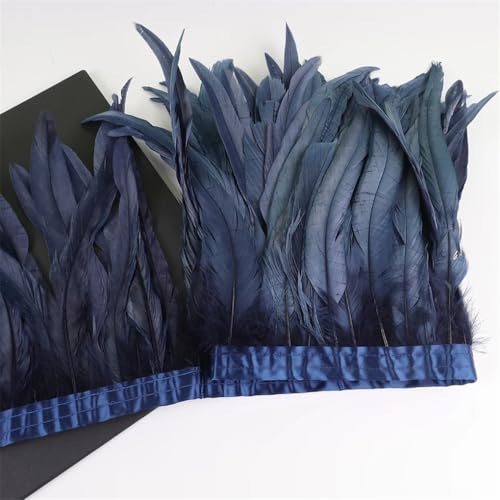 Hahnschwanzfeder-Bordüre, 25–30 cm, Coque-Federn, zum Basteln, Karneval, Kleid, Rock, Kostüme, Federn, Marineblau, 10 m Hahnschwanzfeder-Bordüre, 25–30 cm, Coque-Federn, zum Basteln, Karneval, Kleid, Rock, Kostüme, Federn, Marineblau, 10 m von REHJJDFD