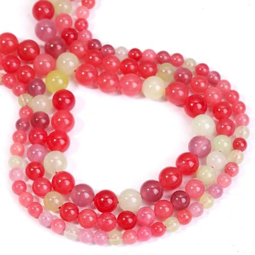 Jade-Naturstein-Perlen, rund, lose Perlen (6/8/10 mm) – für Schmuckherstellung, DIY, Armband, Ohrringe, Zubehör von REHJJDFD
