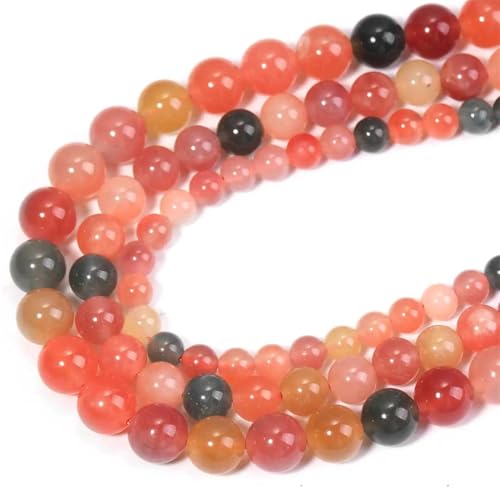 Jade-Natursteinperlen (6/8/10 mm) – für Schmuckherstellung, DIY, Armband, Ohrringe, Zubehör von REHJJDFD