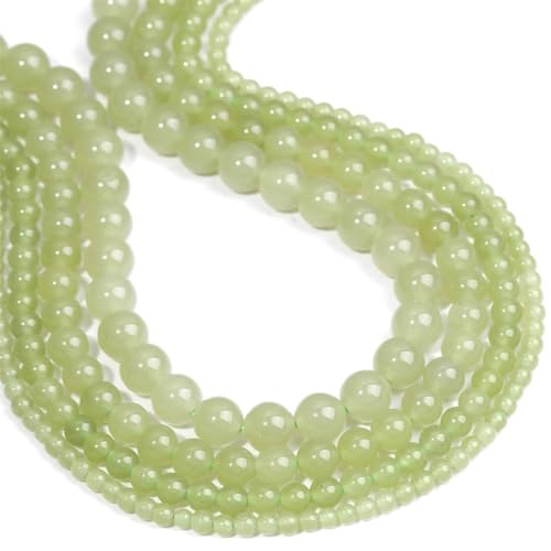 Jade lose Abstandshalter-Perlen, 4/6/8/10 mm, für DIY-Schmuck (Armband und Fußkettchen-Zubehör) von REHJJDFD