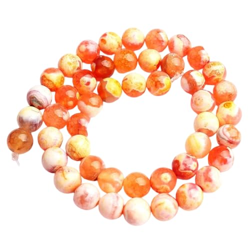 Mehrfarbige, rissige, lose runde Perlen aus Naturstein für Schmuckherstellung, DIY-Armband-Zubehör Mehrfarbige, rissige, lose runde Perlen aus Naturstein für Schmuckherstellung, DIY-Armband-Zubehör von REHJJDFD