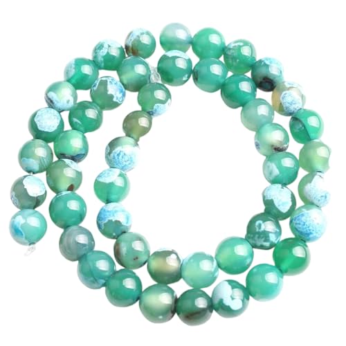 Mehrfarbige, rissige, lose runde Perlen aus Naturstein für Schmuckherstellung, DIY-Armband-Zubehör Mehrfarbige, rissige, lose runde Perlen aus Naturstein für Schmuckherstellung, DIY-Armband-Zubehör von REHJJDFD