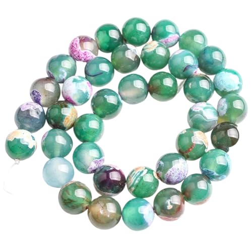 Mehrfarbige, rissige, lose runde Perlen aus Naturstein für Schmuckherstellung, DIY-Armband-Zubehör Mehrfarbige, rissige, lose runde Perlen aus Naturstein für Schmuckherstellung, DIY-Armband-Zubehör von REHJJDFD