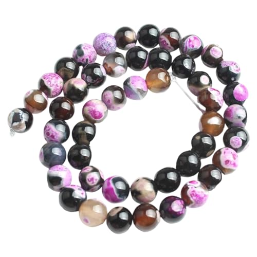Mehrfarbige, rissige, lose runde Perlen aus Naturstein für Schmuckherstellung, DIY-Armband-Zubehör Mehrfarbige, rissige, lose runde Perlen aus Naturstein für Schmuckherstellung, DIY-Armband-Zubehör von REHJJDFD