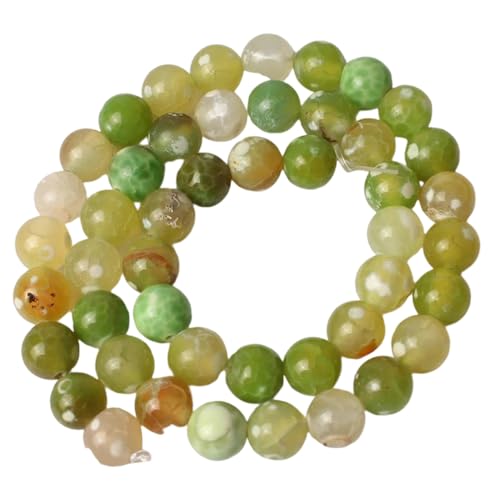 Mehrfarbige, rissige, lose runde Perlen aus Naturstein für Schmuckherstellung, DIY-Armband-Zubehör von REHJJDFD