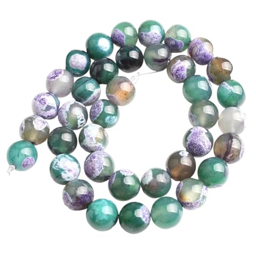 Mehrfarbige, rissige, lose runde Perlen aus Naturstein für Schmuckherstellung, DIY-Armband-Zubehör Mehrfarbige, rissige, lose runde Perlen aus Naturstein für Schmuckherstellung, DIY-Armband-Zubehör von REHJJDFD