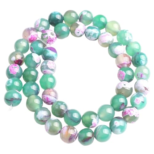 Mehrfarbige, rissige, lose runde Perlen aus Naturstein für Schmuckherstellung, DIY-Armband-Zubehör Mehrfarbige, rissige, lose runde Perlen aus Naturstein für Schmuckherstellung, DIY-Armband-Zubehör von REHJJDFD
