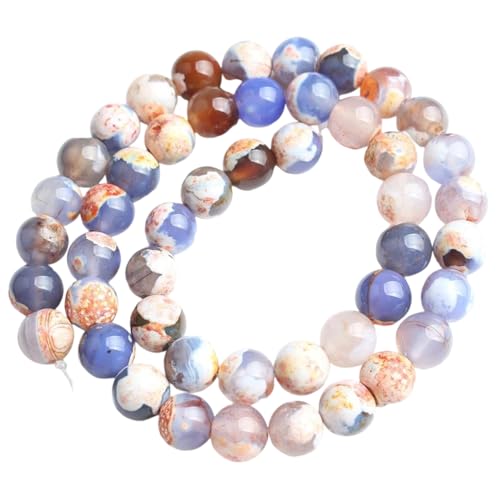 Mehrfarbige, rissige, lose runde Perlen aus Naturstein für Schmuckherstellung, DIY-Armband-Zubehör Mehrfarbige, rissige, lose runde Perlen aus Naturstein für Schmuckherstellung, DIY-Armband-Zubehör von REHJJDFD