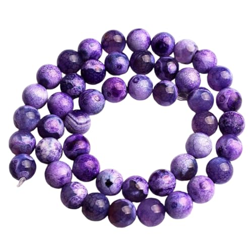 Mehrfarbige, rissige, lose runde Perlen aus Naturstein für Schmuckherstellung, DIY-Armband-Zubehör Mehrfarbige, rissige, lose runde Perlen aus Naturstein für Schmuckherstellung, DIY-Armband-Zubehör von REHJJDFD