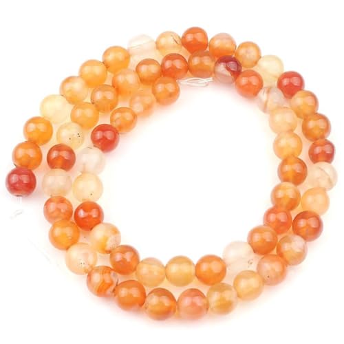 Natürliche Perlen, rund, lose Abstandshalter, Perlen für Schmuckherstellung, DIY, Armband, Halskette, 4/6/8/10/12 mm von REHJJDFD