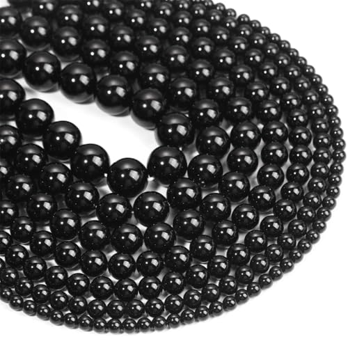 Natürliche polierte runde lose Abstandshalter-Perlen, 4–18 mm, für selbstgemachte Schmuck, Halsketten, Armbänder, Zubehör von REHJJDFD