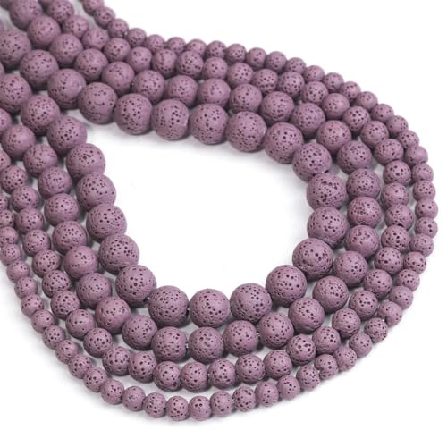 Natürliche runde Perlen (6/8/10/12 mm) – für Schmuckherstellung, Handwerk, DIY, Armband, Anhänger, Zubehör von REHJJDFD