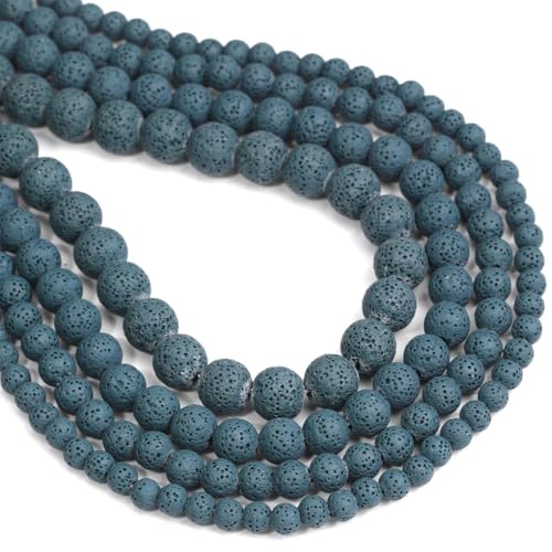 Natürliche runde Steinperlen (6/8/10/12 mm) – für selbstgemachte Halsketten, Armbänder, Schmuckherstellung von REHJJDFD