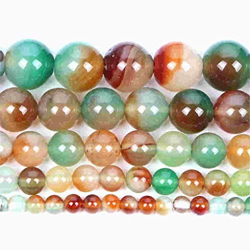Natursteinperlen, Pfauen-Achat, lose Perlen für Schmuckherstellung, Handarbeit, DIY-Armband, 4–12 mm, H7365, 4 mm, ca. 92 Stück von REHJJDFD