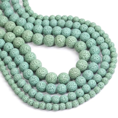 Runde Natursteinperlen (6/8/10/12 mm) – für selbstgemachte Halsketten, Armbänder, Schmuckherstellung von REHJJDFD