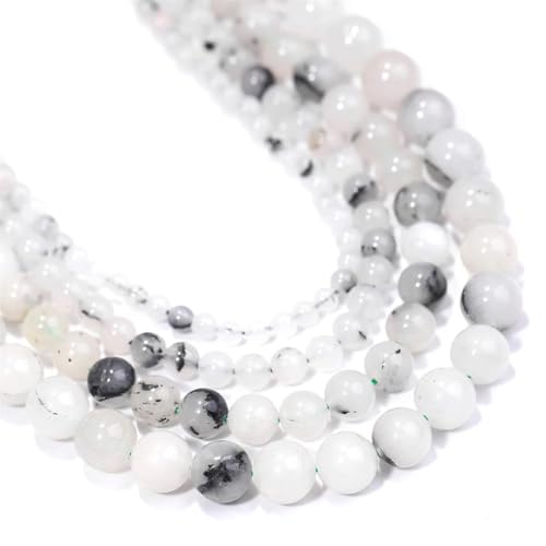 Runde Perlen (4/6/8/10 mm) – für Schmuckherstellung, DIY, Armband, Halskette, Zubehör von REHJJDFD