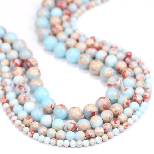 Runde lose Steinperlen aus Jade (4/6/8/10 mm) – für Schmuckherstellung, DIY, Armband, Ohrringe, Zubehör von REHJJDFD