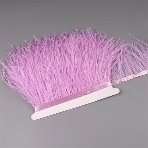 Straußenfeder-Band, Fransenborte zum Nähen, Besätze, Feder in Kleid, Kleidung, Kostüm, Violett, 10–15 cm Straußenfeder-Band, Fransenborte zum Nähen, Besätze, Feder in Kleid, Kleidung, Kostüm, Violett, 10–15 cm von REHJJDFD