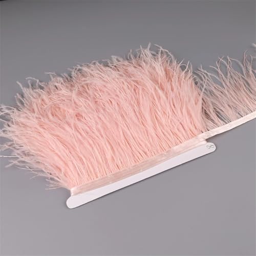 Straußenfeder-Band, Fransenborte zum Nähen, Besätze, Feder in Kleid, Kleidung, Kostüm, leichter Scharf, 5 m, 10–15 cm von REHJJDFD