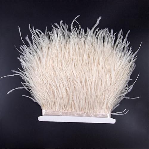 Straußenfeder-Bordüre, 8–10 cm, weiche dekorative Federn für DIY-Kostüme, Hochzeitsparty, Kleid, Beige, 1 m Straußenfeder-Bordüre, 8–10 cm, weiche dekorative Federn für DIY-Kostüme, Hochzeitsparty, Kleid, Beige, 1 m von REHJJDFD