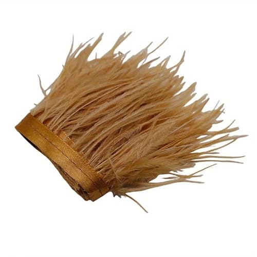 Straußenfeder-Bordüre, Bastelarbeiten, Schmuckherstellung, Hochzeit, Party, Weihnachtsdekoration, 8–10 cm, goldfarben, 10 m Straußenfeder-Bordüre, Bastelarbeiten, Schmuckherstellung, Hochzeit, Party, Weihnachtsdekoration, 8–10 cm, goldfarben, 10 m von REHJJDFD